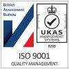 certificate to show Bison assist comply is ISO9001 standards, adding credibility to their legionnaires and fire safety testing